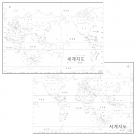 세계지도백지도 행정명표기 비코팅