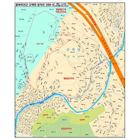[부동산] 충북 옥천군 소유필지 지적선 지번 토지용도계획도 - 나우맵 맞춤 지도제작 문의