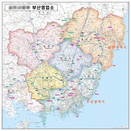 [상권/지점관리] 사업 영업소 관할 영역 맞춤지도 - 나우맵 맞춤 지도제작 문의