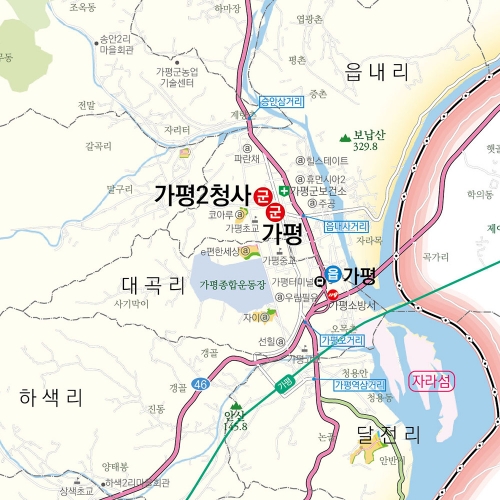 가평군지도 롤스크린