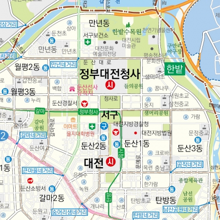 대전 세종 계룡시지도 족자