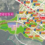 김포 한강신도시 (구래지구, 장기지구) 개발계획도 롤스크린