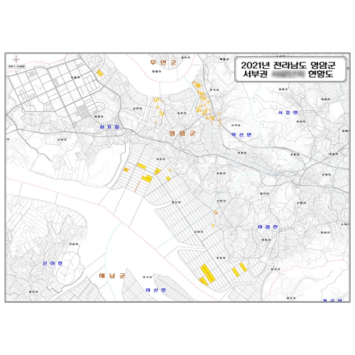 [부동산] 전남 영암군 소유필지 지적분포도 - 나우맵 맞춤 지도제작 문의