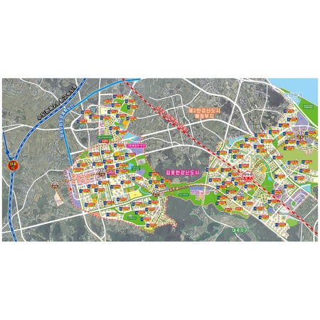 [분양사무소] 김포한강신도시 개발계획도 데이터 판매 - 나우맵 맞춤 지도제작 문의