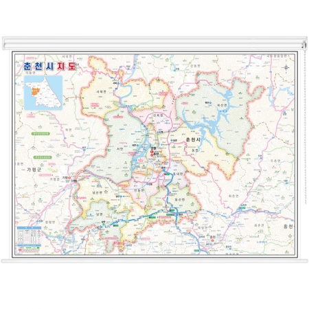 춘천시지도 롤스크린