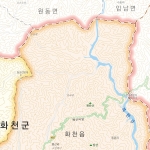 화천군지도 족자