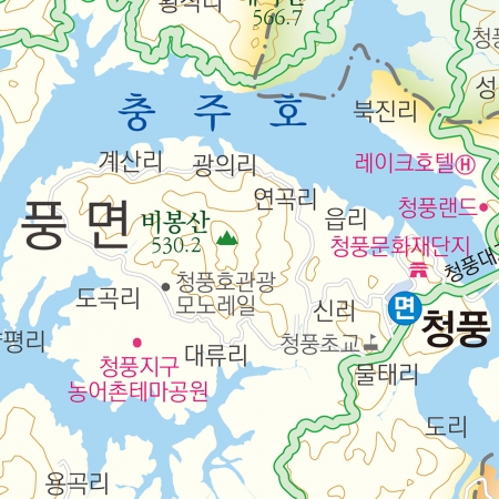 제천시지도 롤스크린