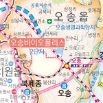 청주시지도 족자