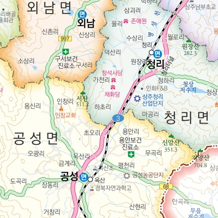 상주시지도 롤스크린