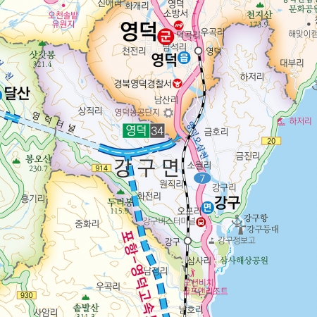 영덕군지도 족자