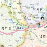 청도군지도 롤스크린