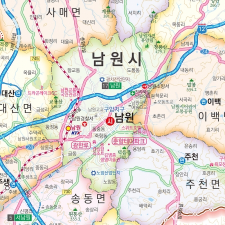 남원시지도 코팅