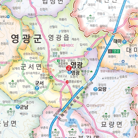 영광군지도 롤스크린