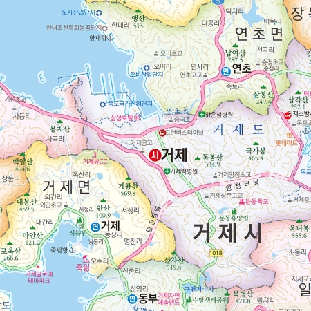 거제시지도 롤스크린