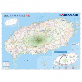 [로고/타이틀] 대한항공 제주도행정지도 로고 타이틀추가 액자 - 나우맵 맞춤 지도제작 문의