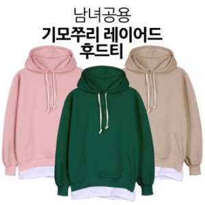 기모쭈리레이어드후드티 L-3XL