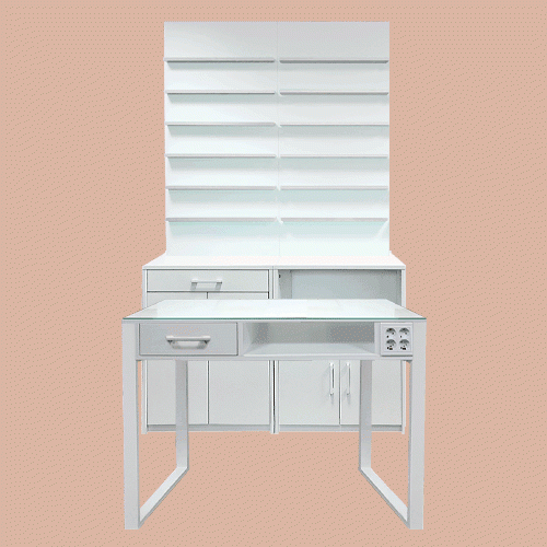 해오름 목재 싱글 세트 <small>1인샵 추천 네일샵 가구</small><hr style="border: solid 1px #dbdbdb;"><h5>구성 : 해오름 1200 목재 진열장+해오름 1200 테이블</h5>