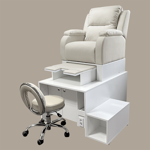 앙뜨레 건식 스파세트 <small>네일패디가구</small><hr style="border: solid 1px #dbdbdb;"><h5>구성 : 소파+소파고정단+패디단+계단+패디발판+시술의자</h5>