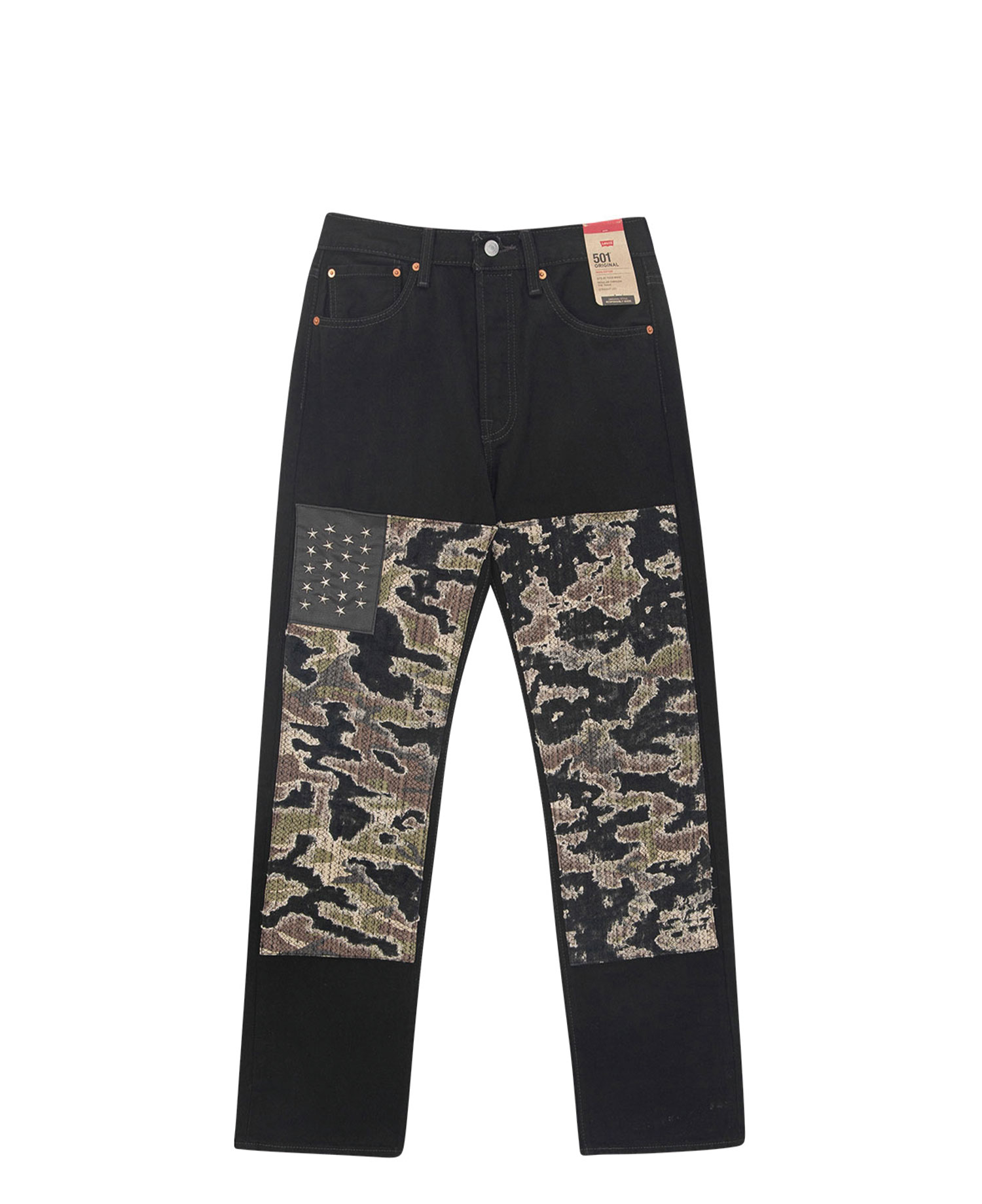 CAMO US FLAG EMBROIDERED LEVI'S 501_BLACK