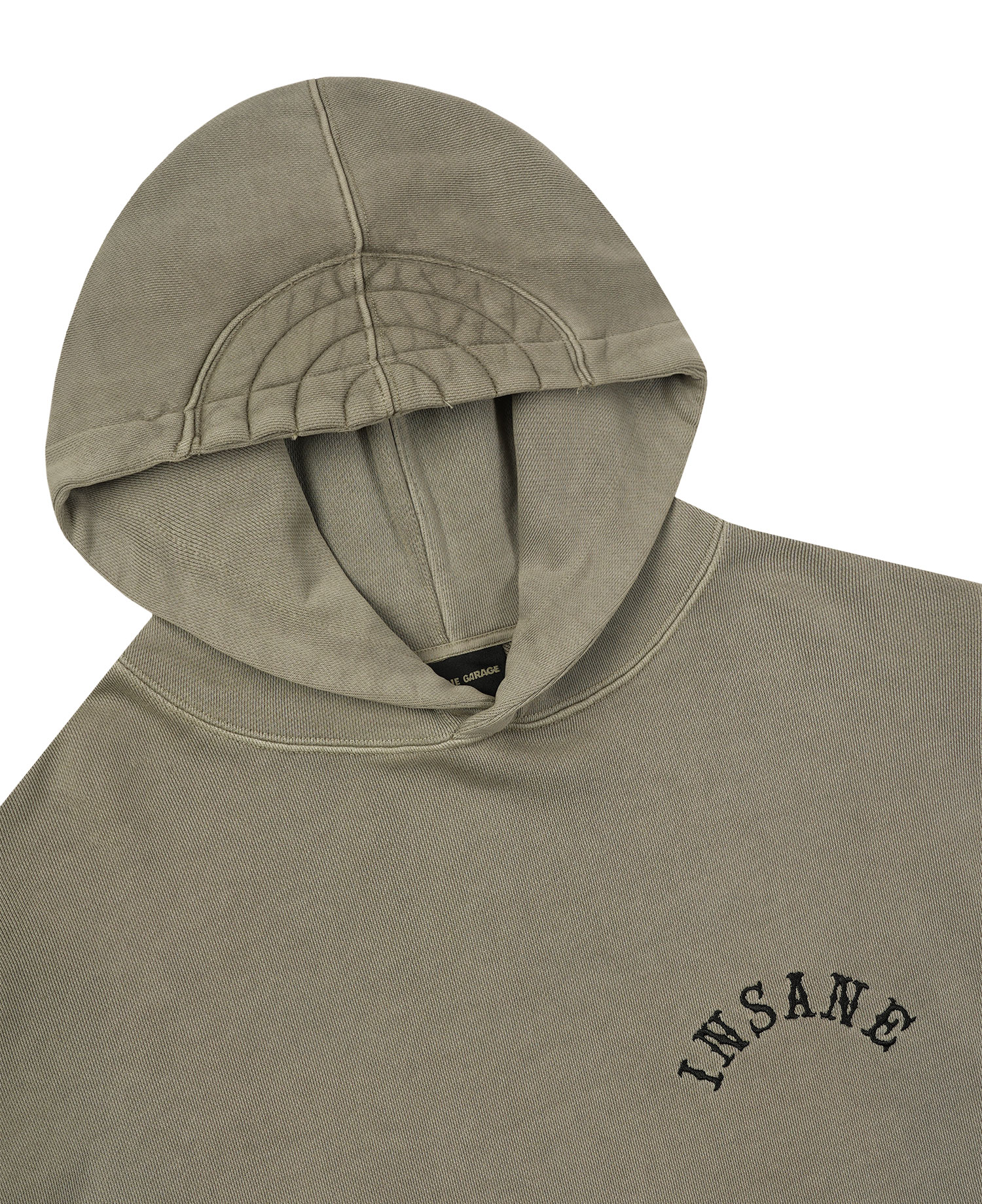 INSANE PADDED SHOULDER HOODIE_OLIVE