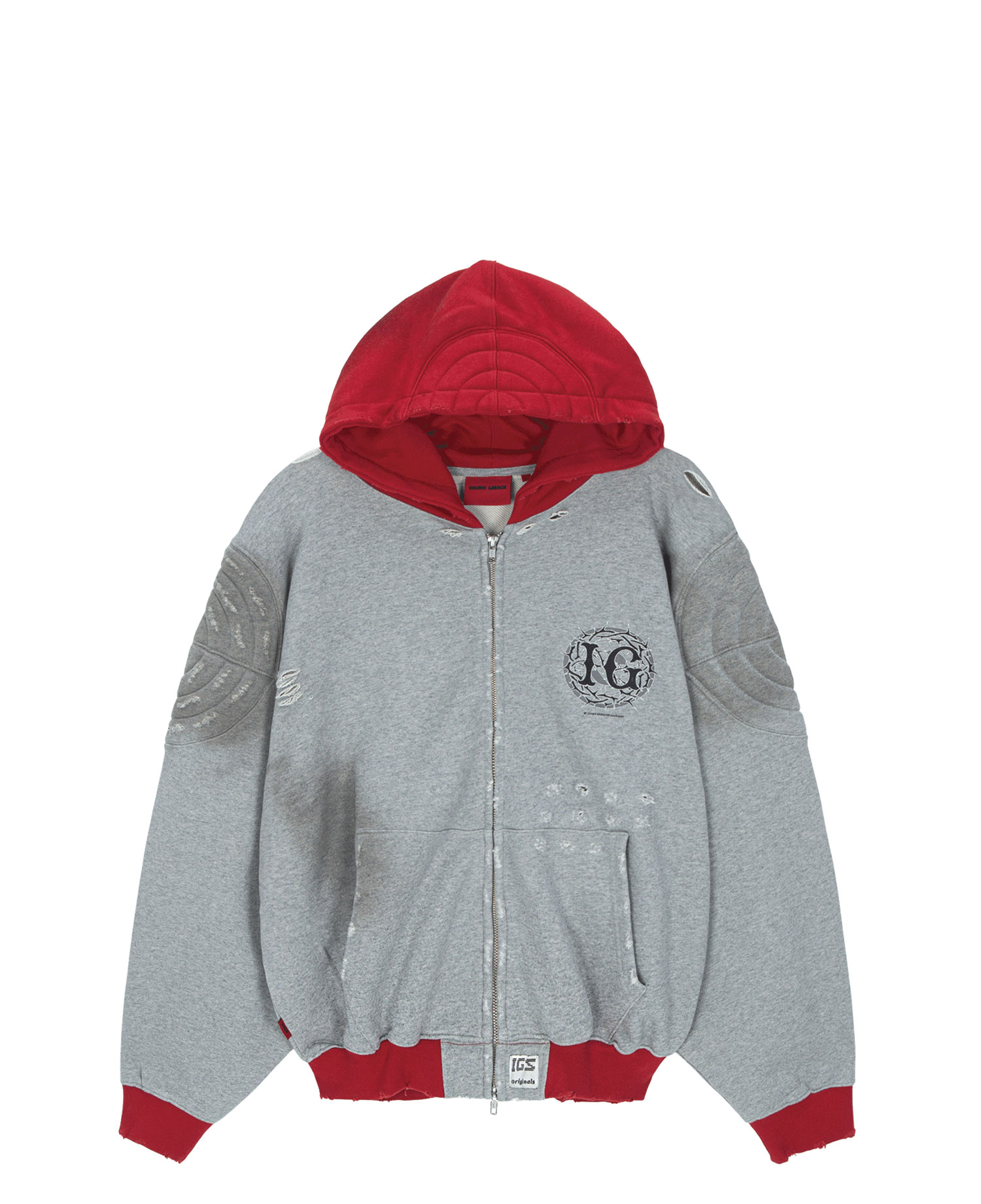 [EMPTY EXCLUSIVE] INSANE PANTHER SCRATCH ZIP FRONT HOODIE_MULTI