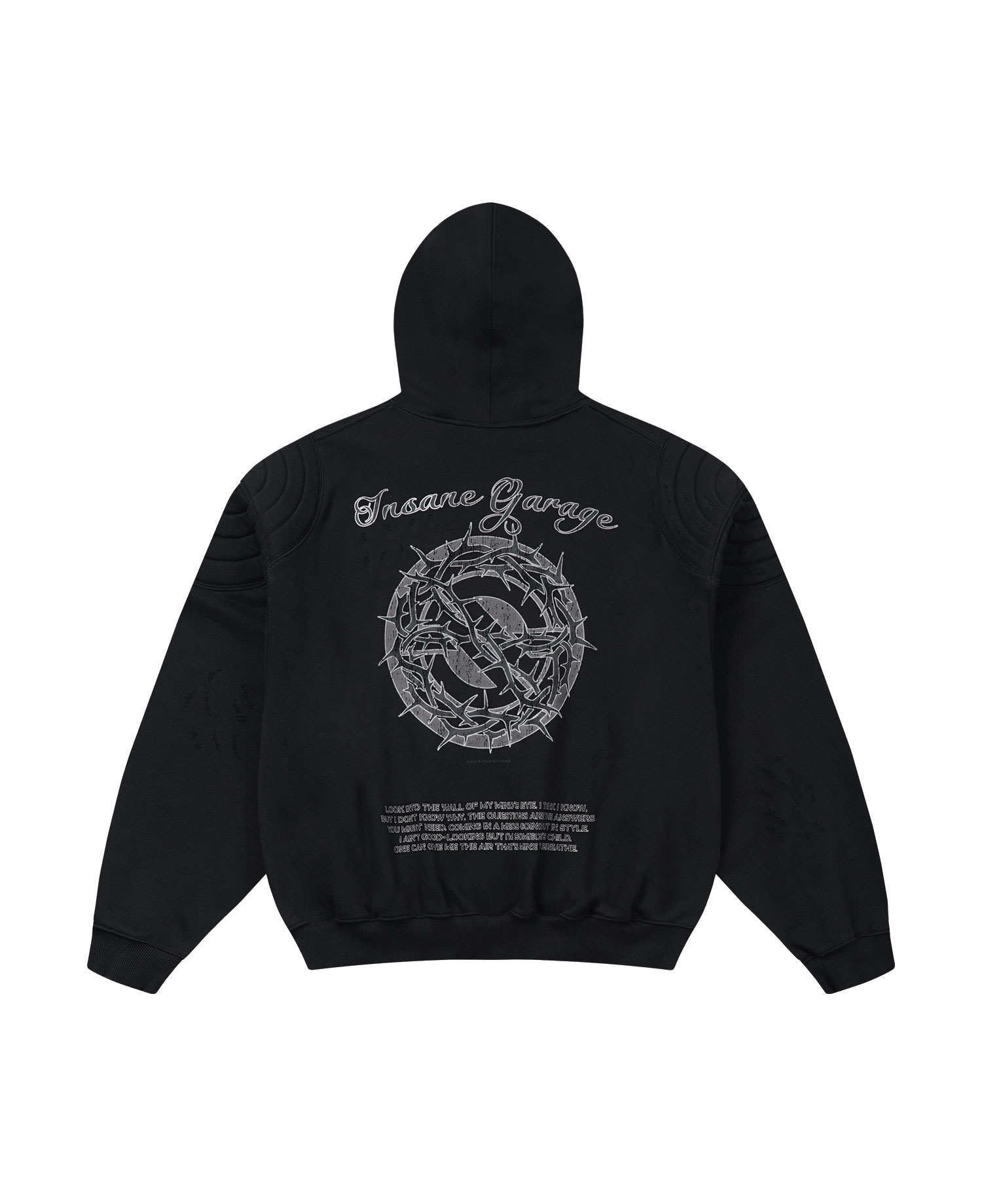 INSANE PANTHER SCRATCH ZIP FRONT HOODIE_BLACK