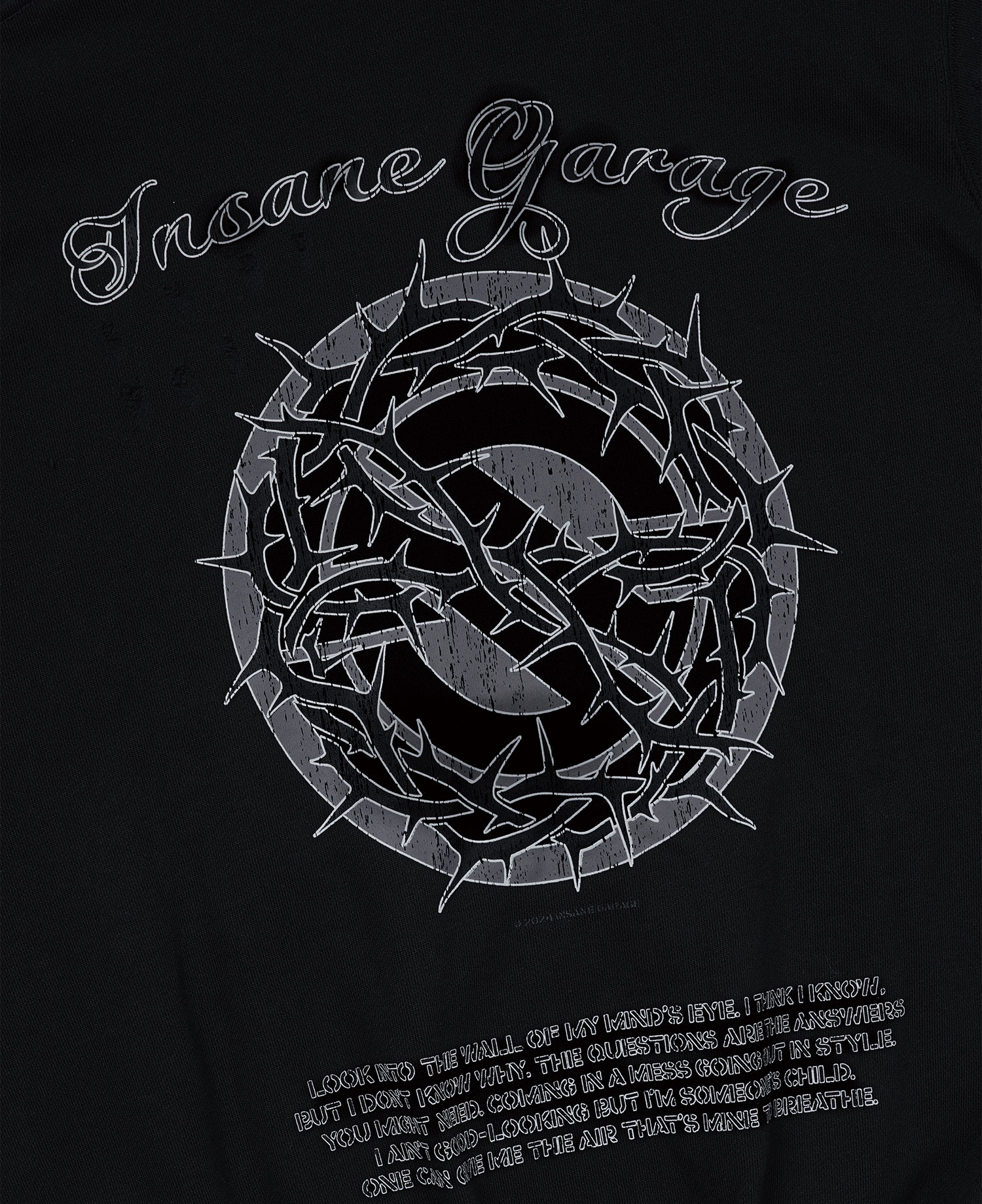 INSANE PANTHER SCRATCH ZIP FRONT HOODIE_BLACK