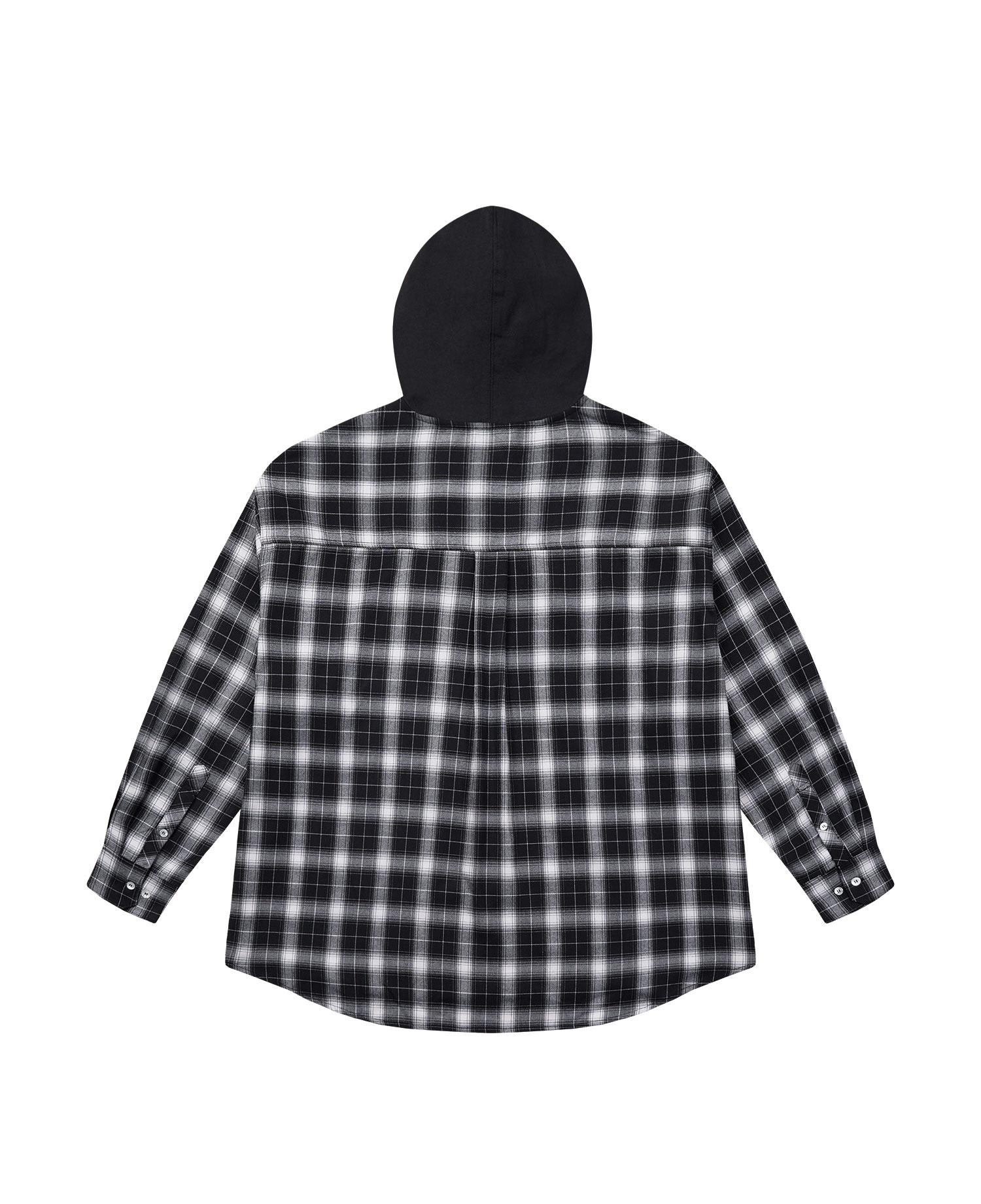 INSANE FLANNEL PADDED HOODIE SHIRT_BLACK