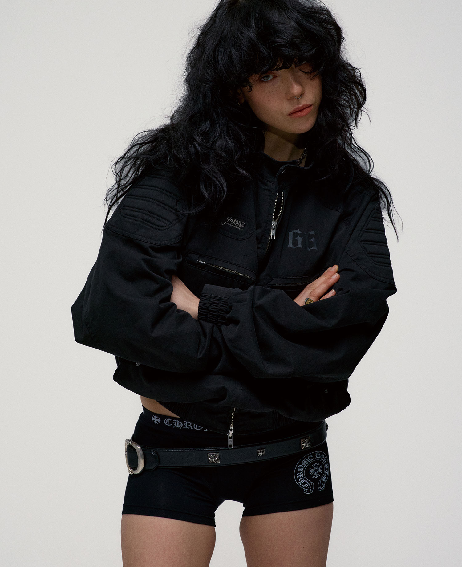 INSANE PADDED SHOULDER HARRINGTON JACKET_BLACK