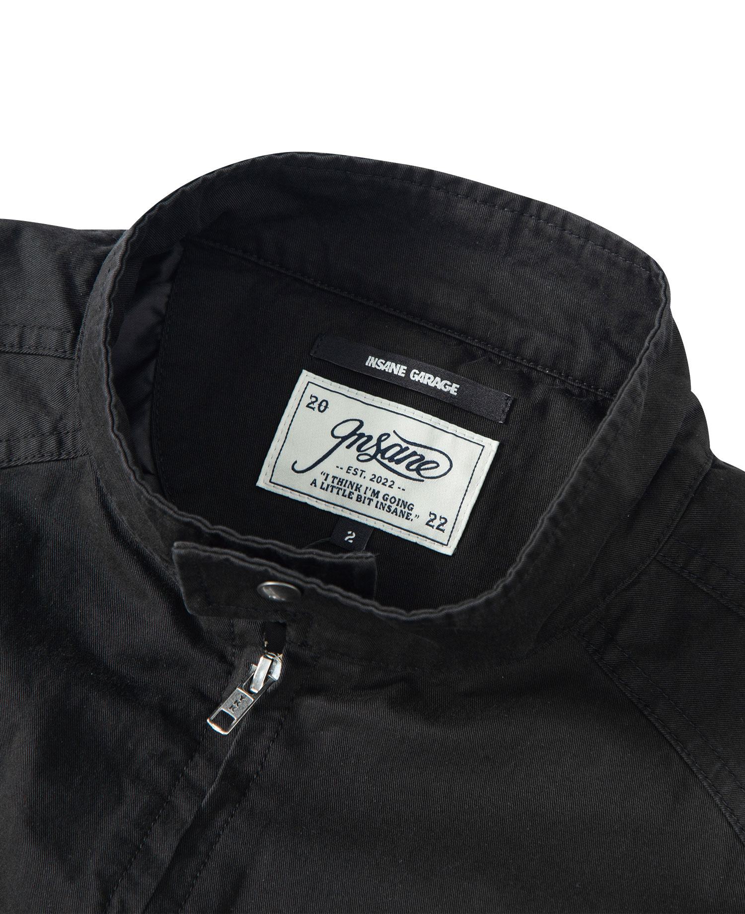 INSANE PADDED SHOULDER HARRINGTON JACKET_BLACK
