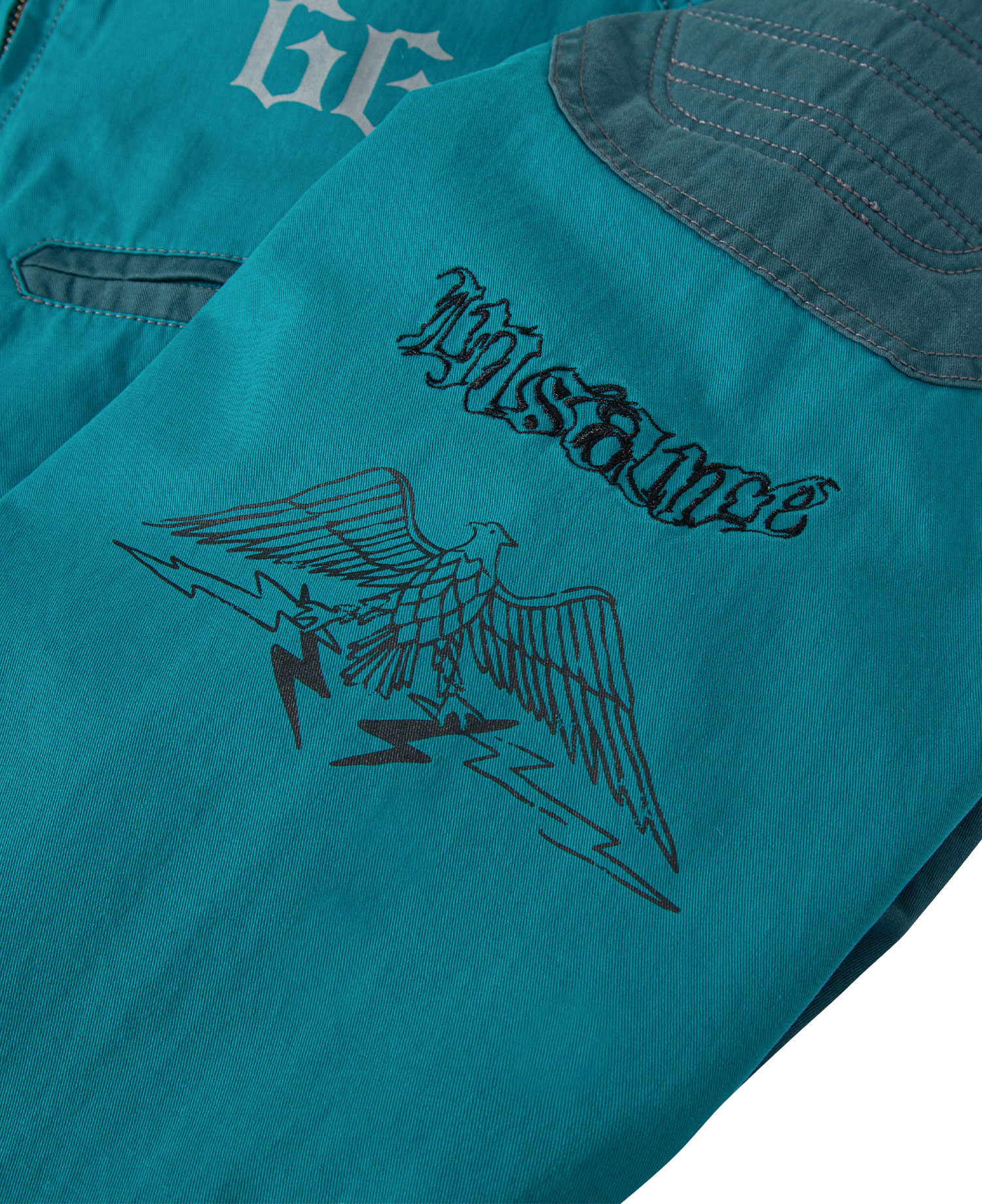 INSANE PADDED SHOULDER HARRINGTON JACKET_TEAL