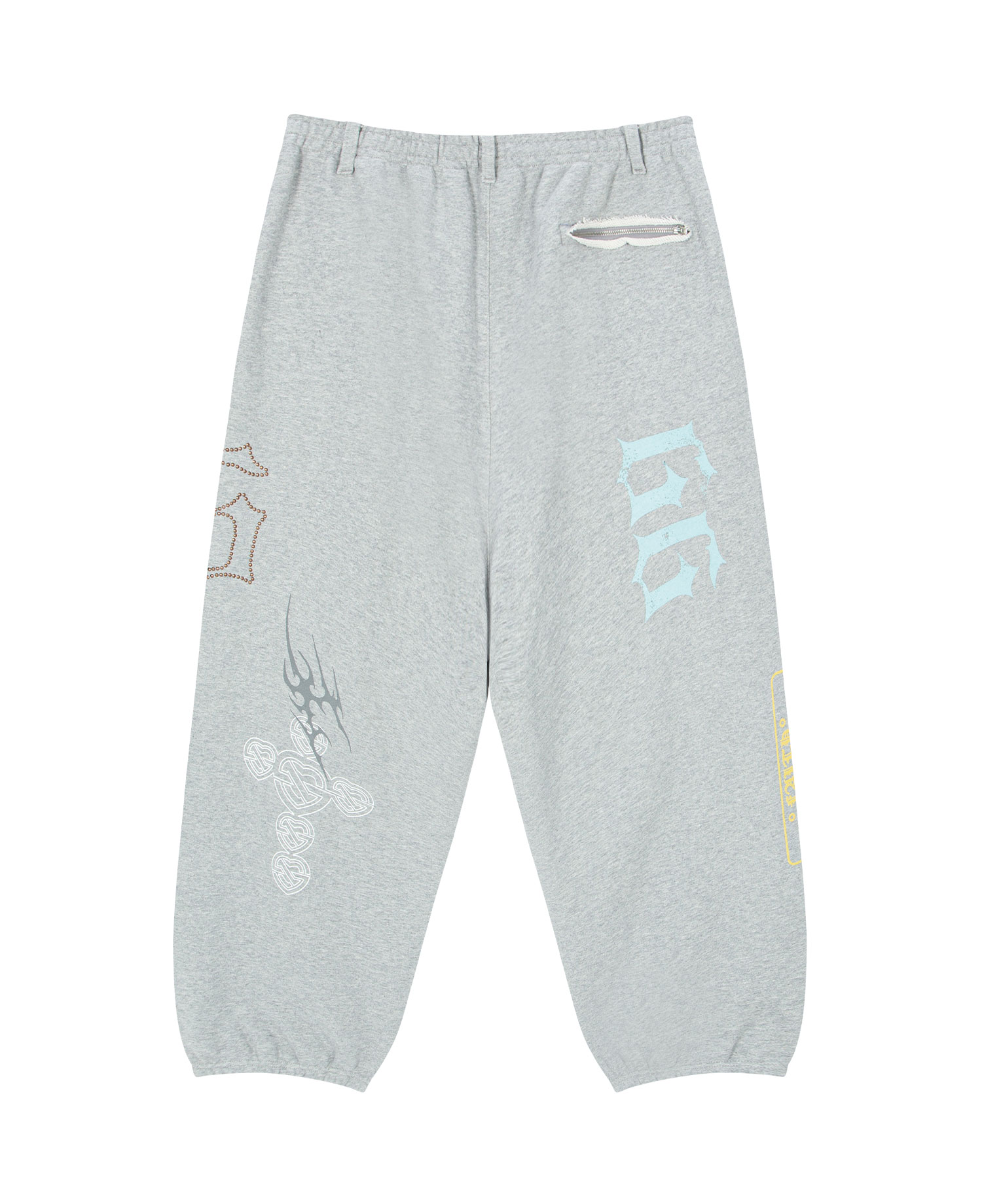INSANE RHINESTONE SWEAT PANTS_MELANGE GREY