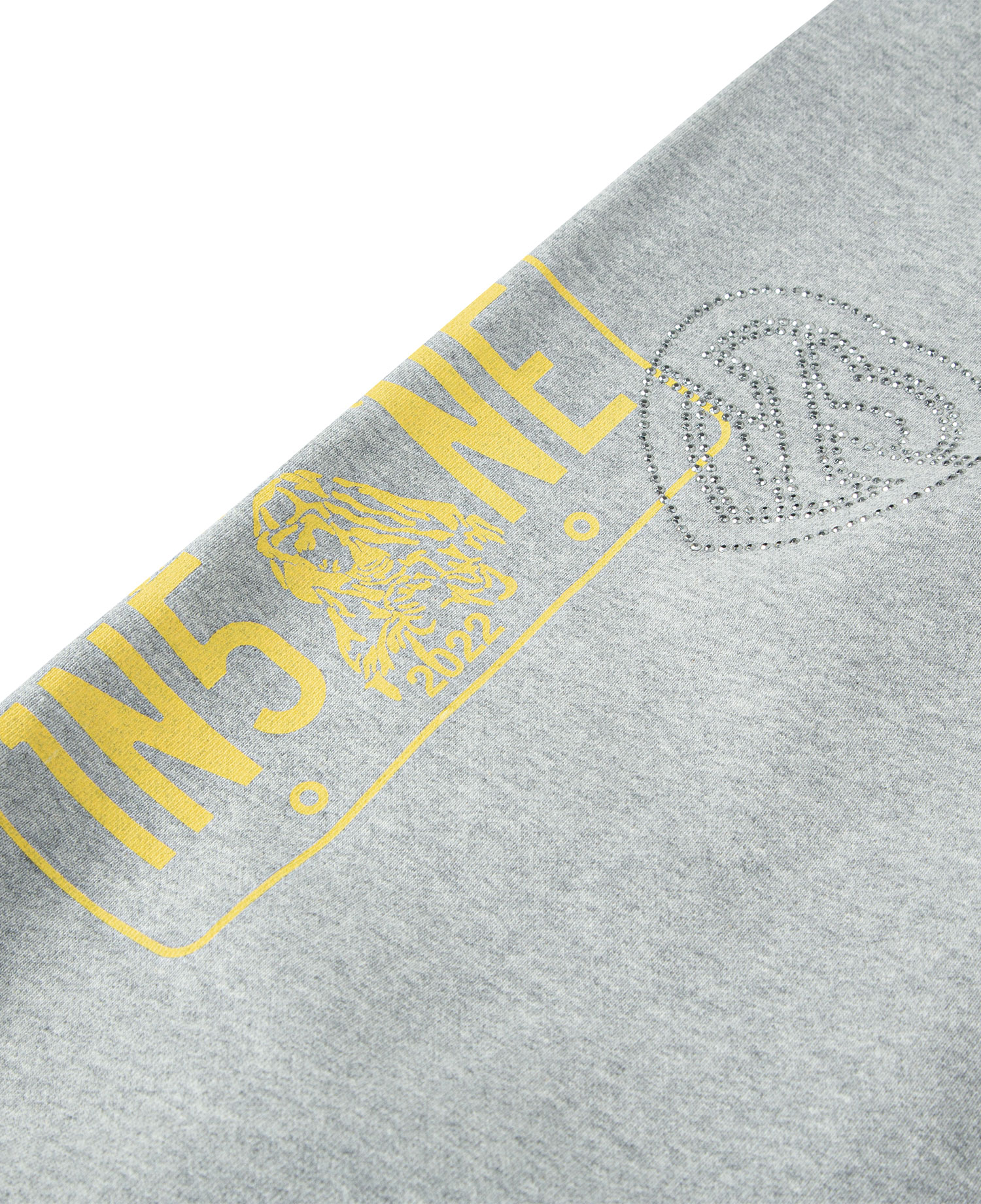 INSANE RHINESTONE SWEAT PANTS_MELANGE GREY