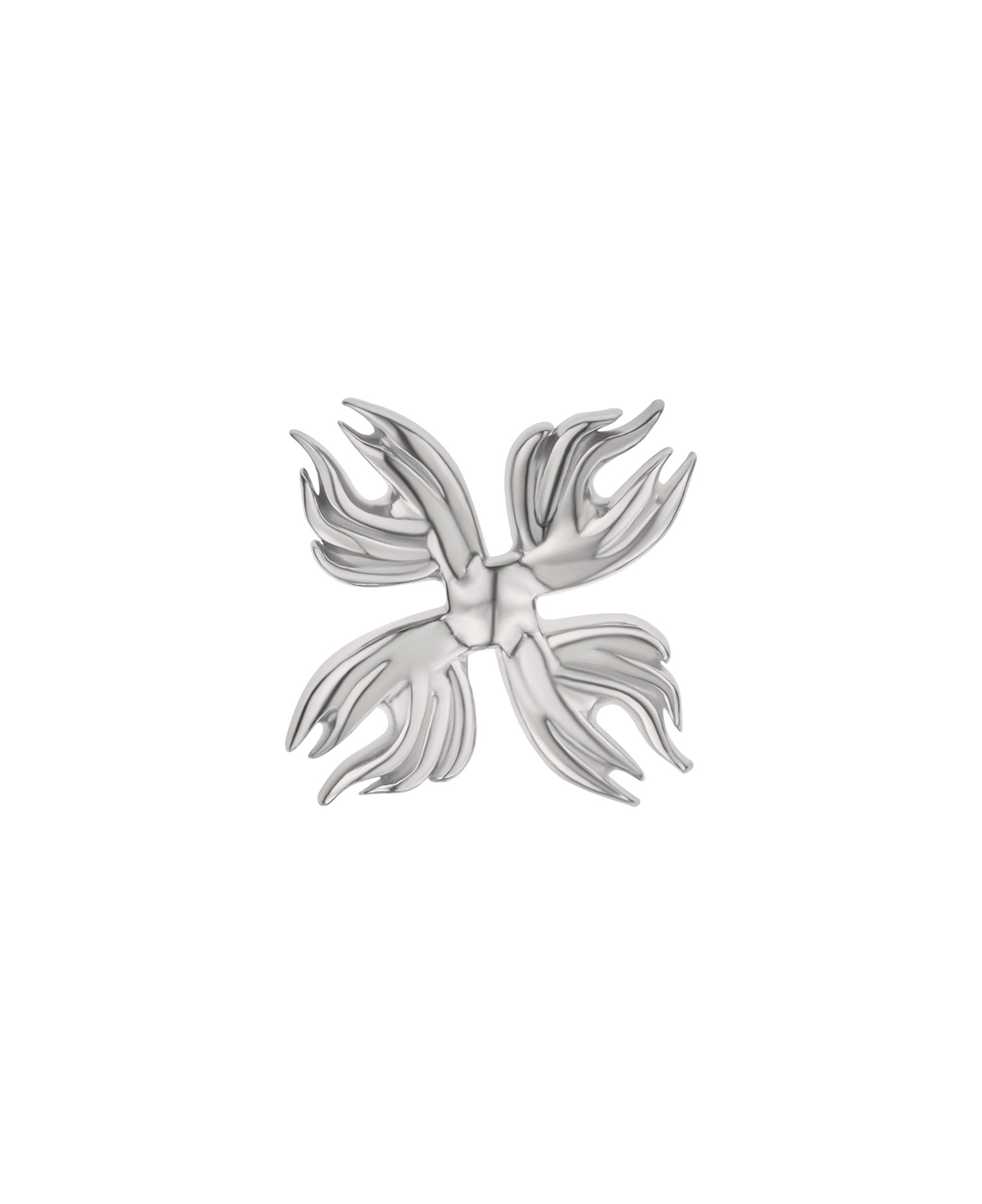 INSANE FLAME CLOVER EARRINGS_SILVER