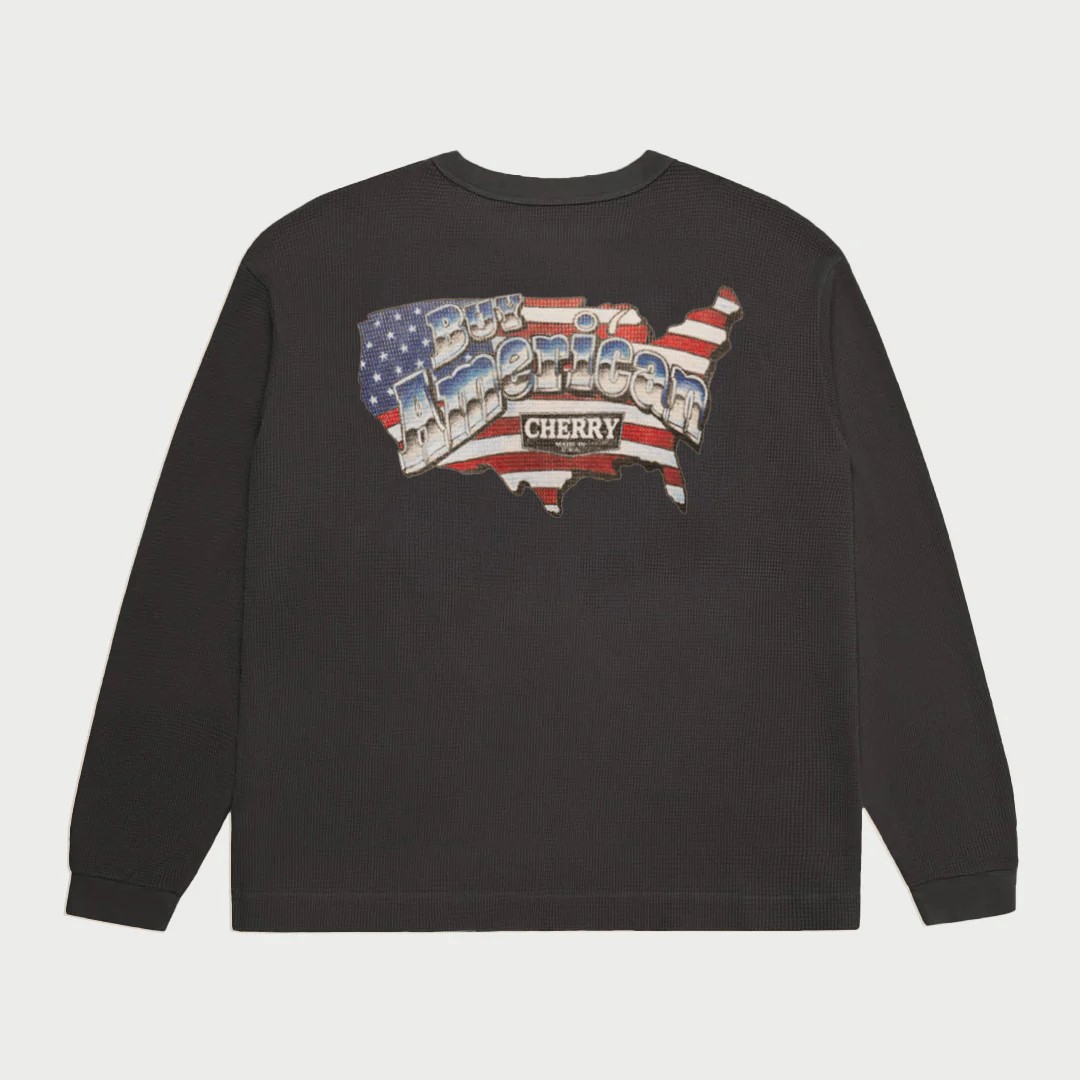 [CHERRY LA] BOXY THERMAL LONG SLEEVE_BLACK