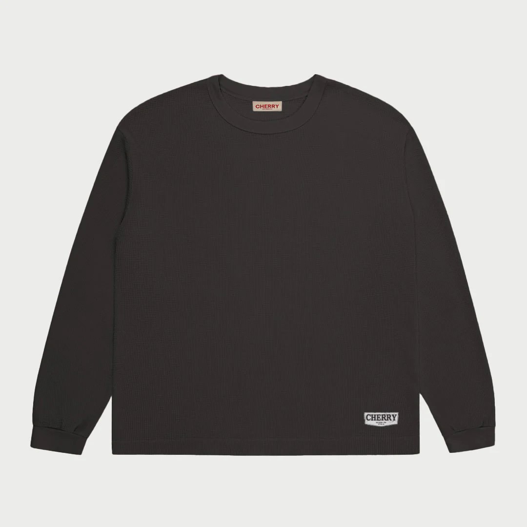 [CHERRY LA] BOXY THERMAL LONG SLEEVE_BLACK