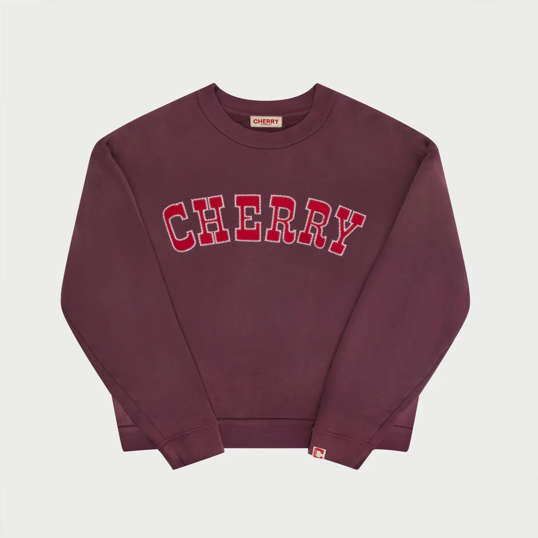 [CHERRY LA] VINTAGE ATHLETIC CREWNECK_MAROON