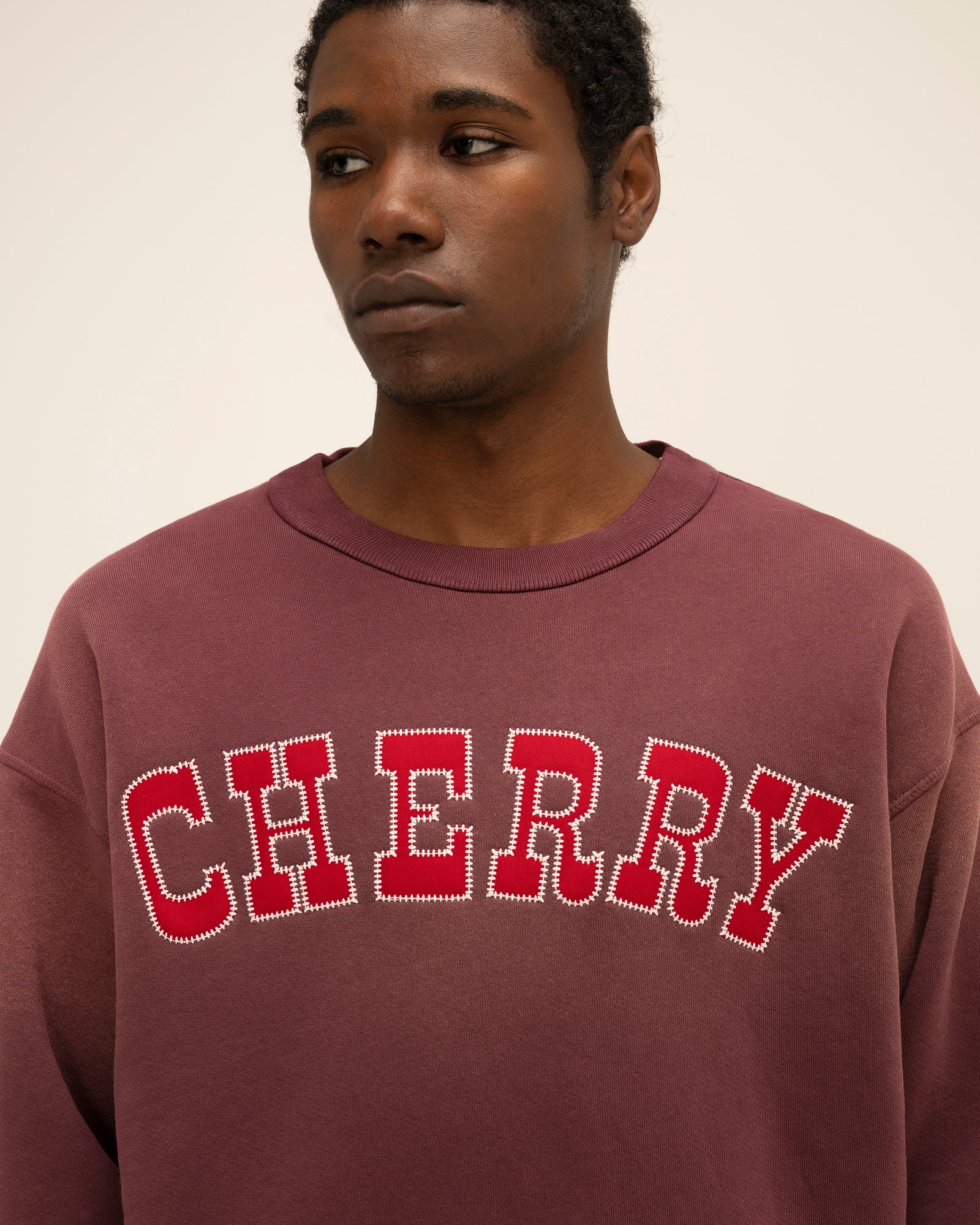 [CHERRY LA] VINTAGE ATHLETIC CREWNECK_MAROON
