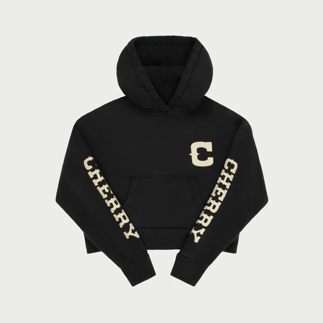 [CHERRY LA] WOMEN'S CROPPED HOODIE_VINTAGE BLACK