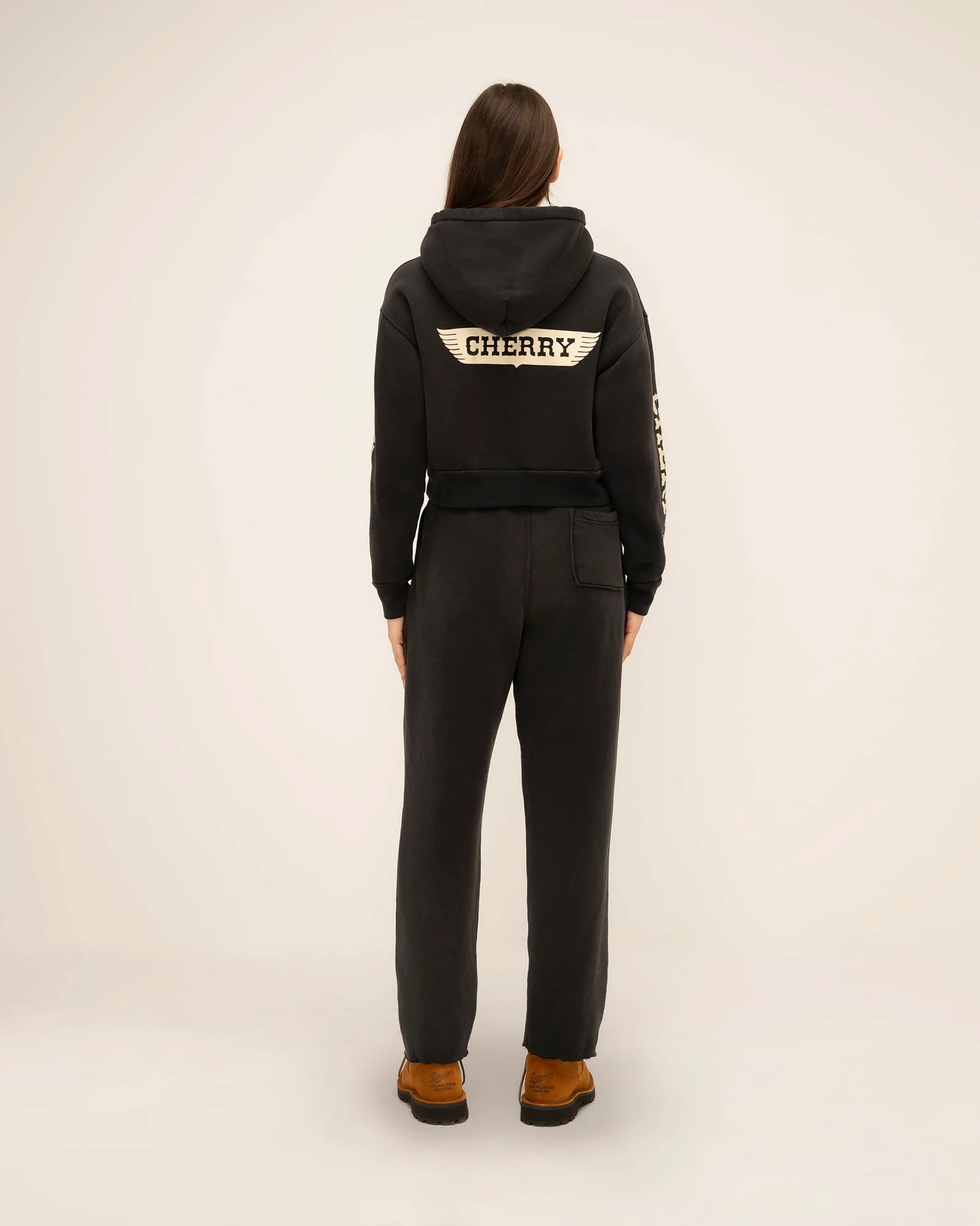 [CHERRY LA] WOMEN'S CROPPED HOODIE_VINTAGE BLACK