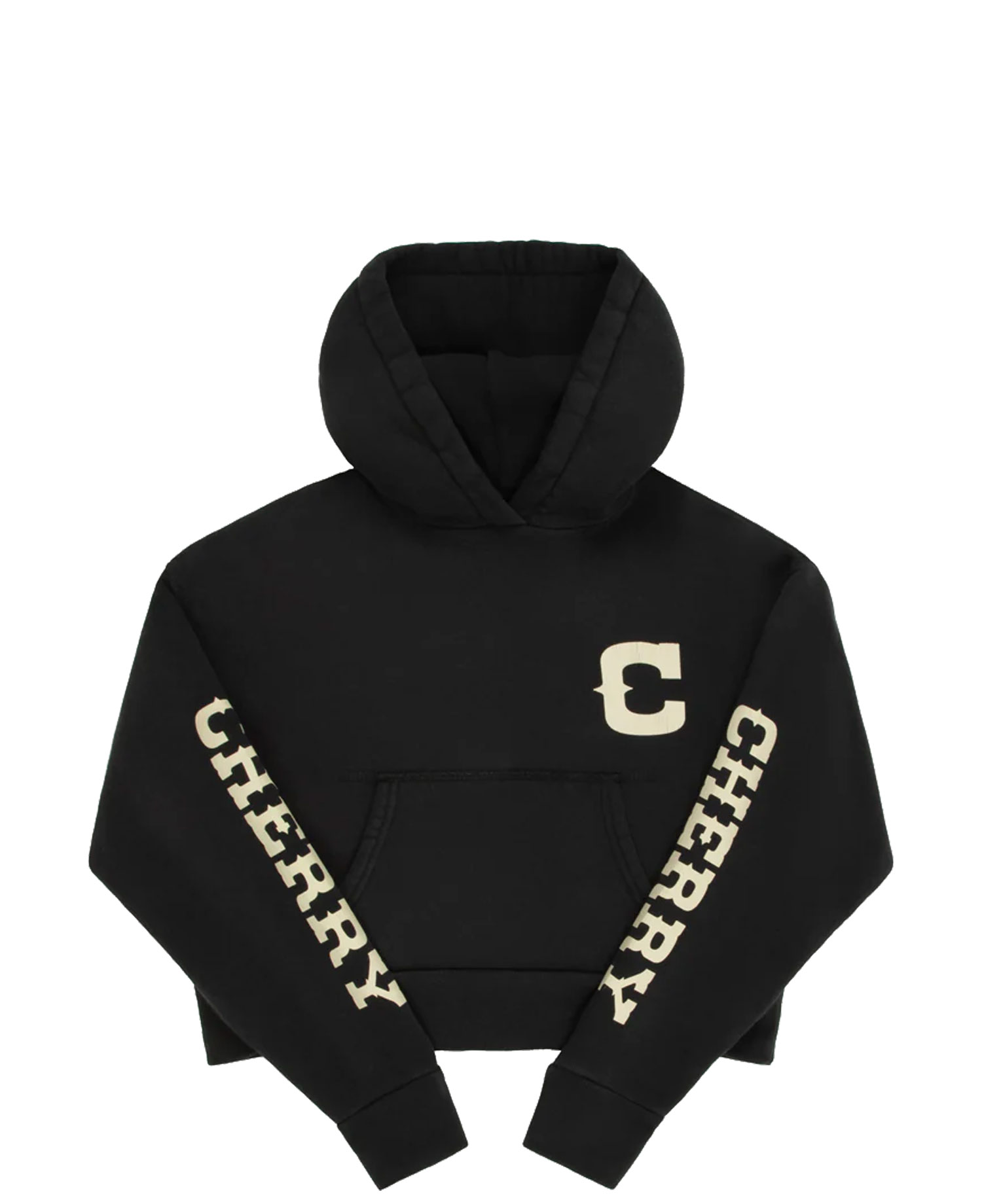 [CHERRY LA] WOMEN'S CROPPED HOODIE_VINTAGE BLACK