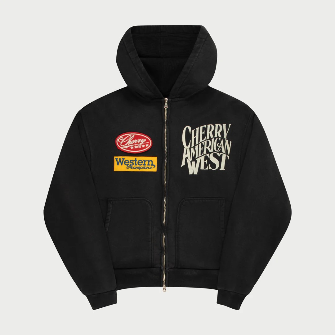 [CHERRY LA] RODEO CHAMP ZIP UP HOODIE_BLACK