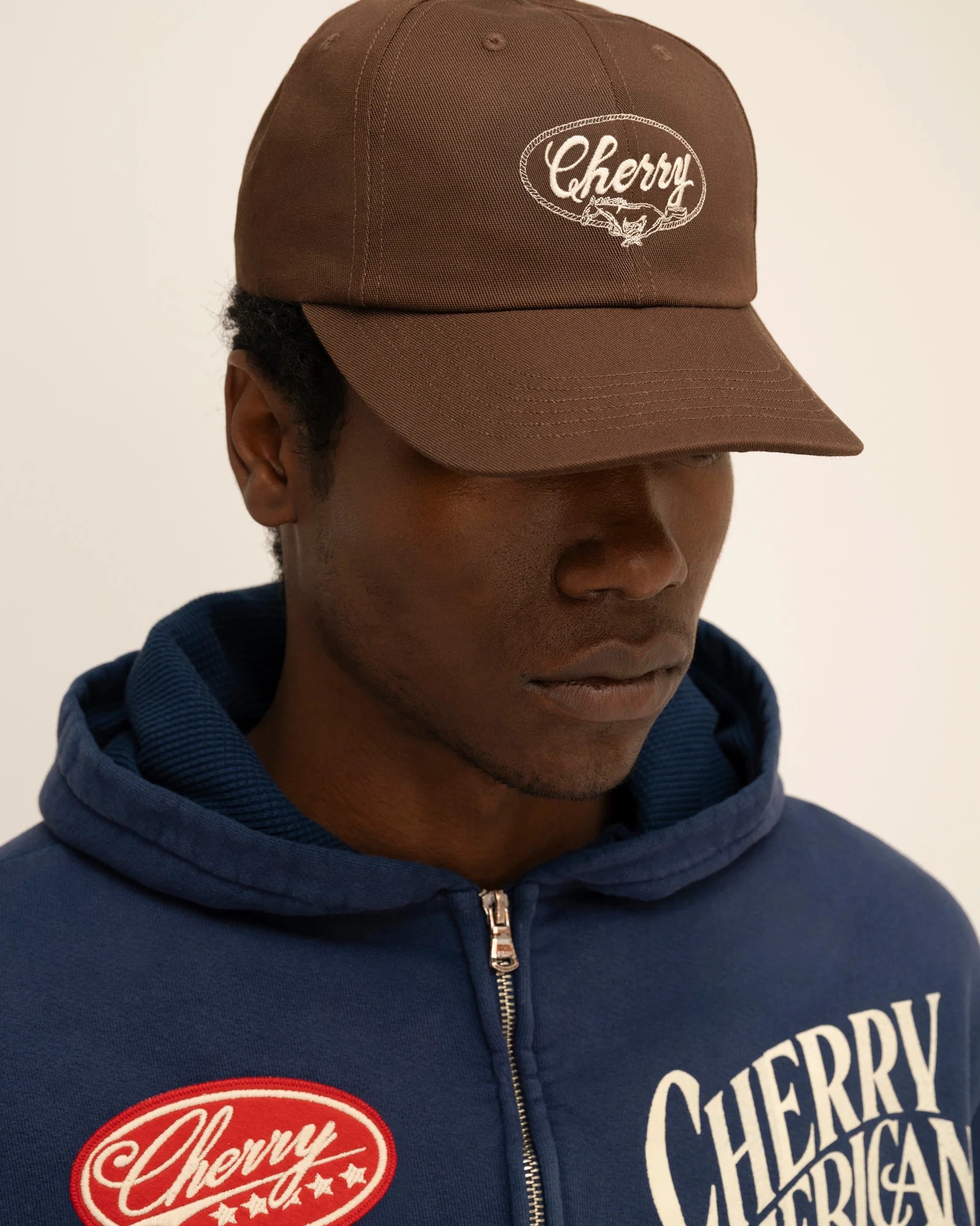 [CHERRY LA] HORSE POWER UNSTRUCTURED HAT_BROWN
