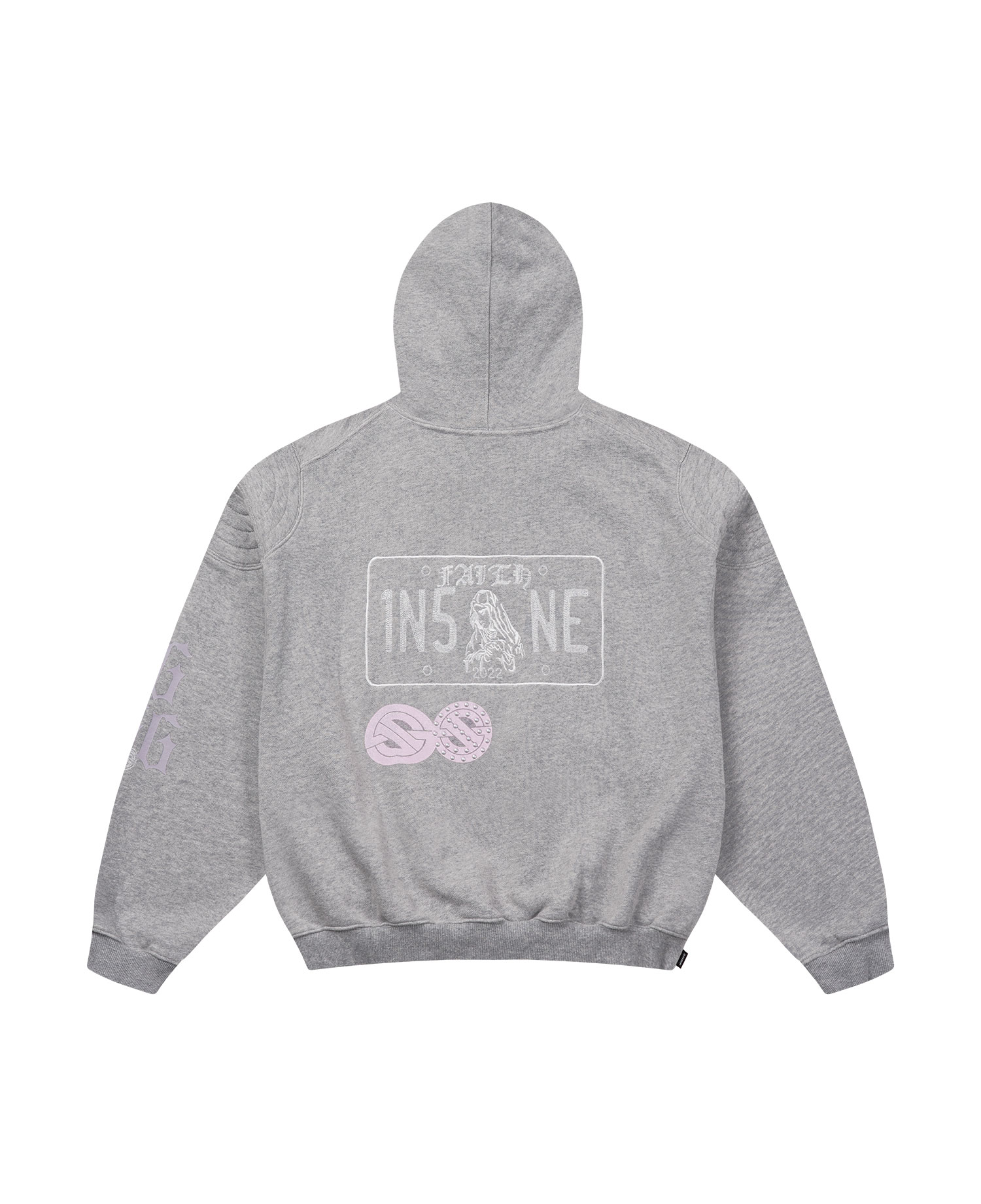 INSANE RHINESTONE HOODIE_MELANGE GREY