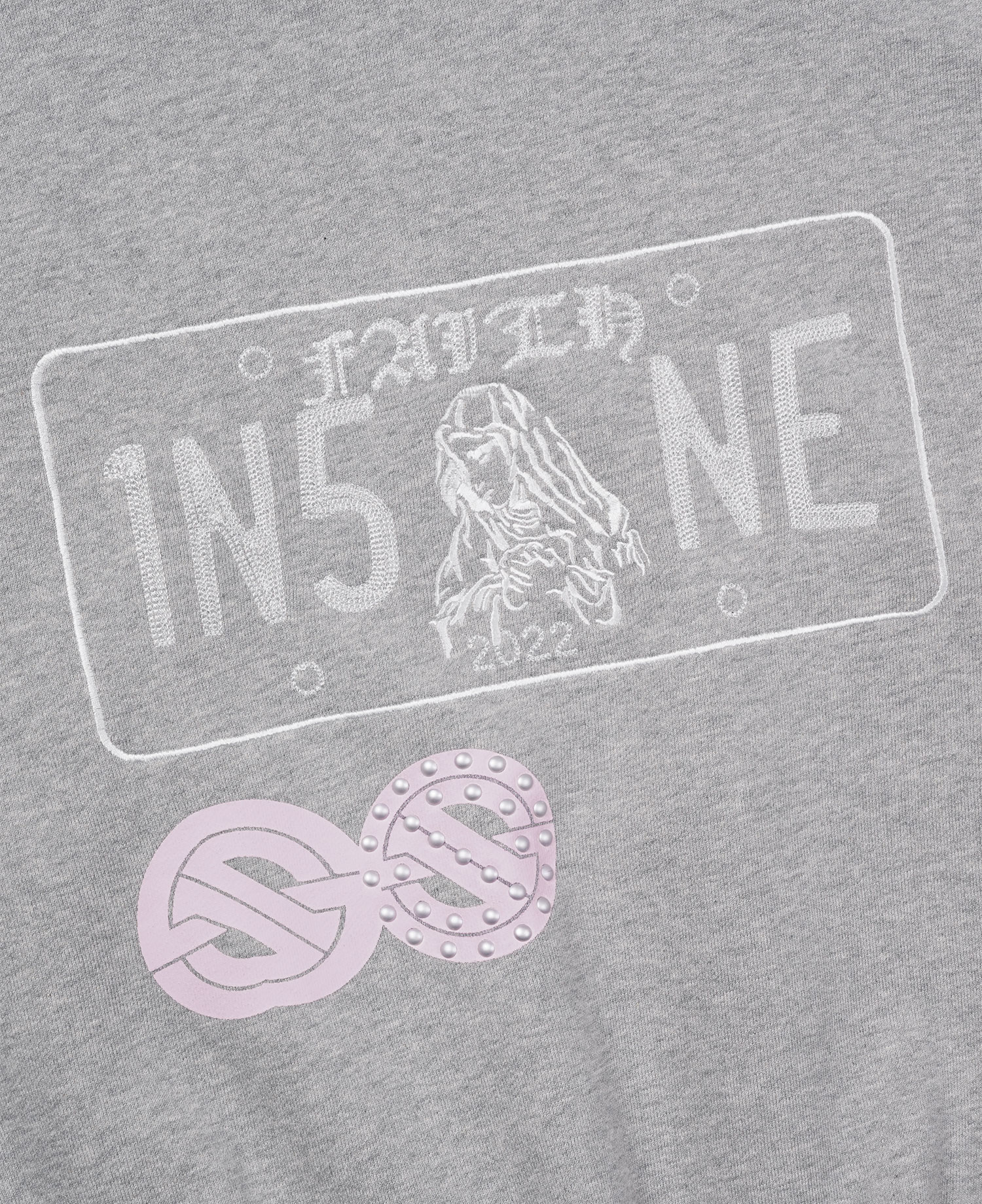 INSANE RHINESTONE HOODIE_MELANGE GREY