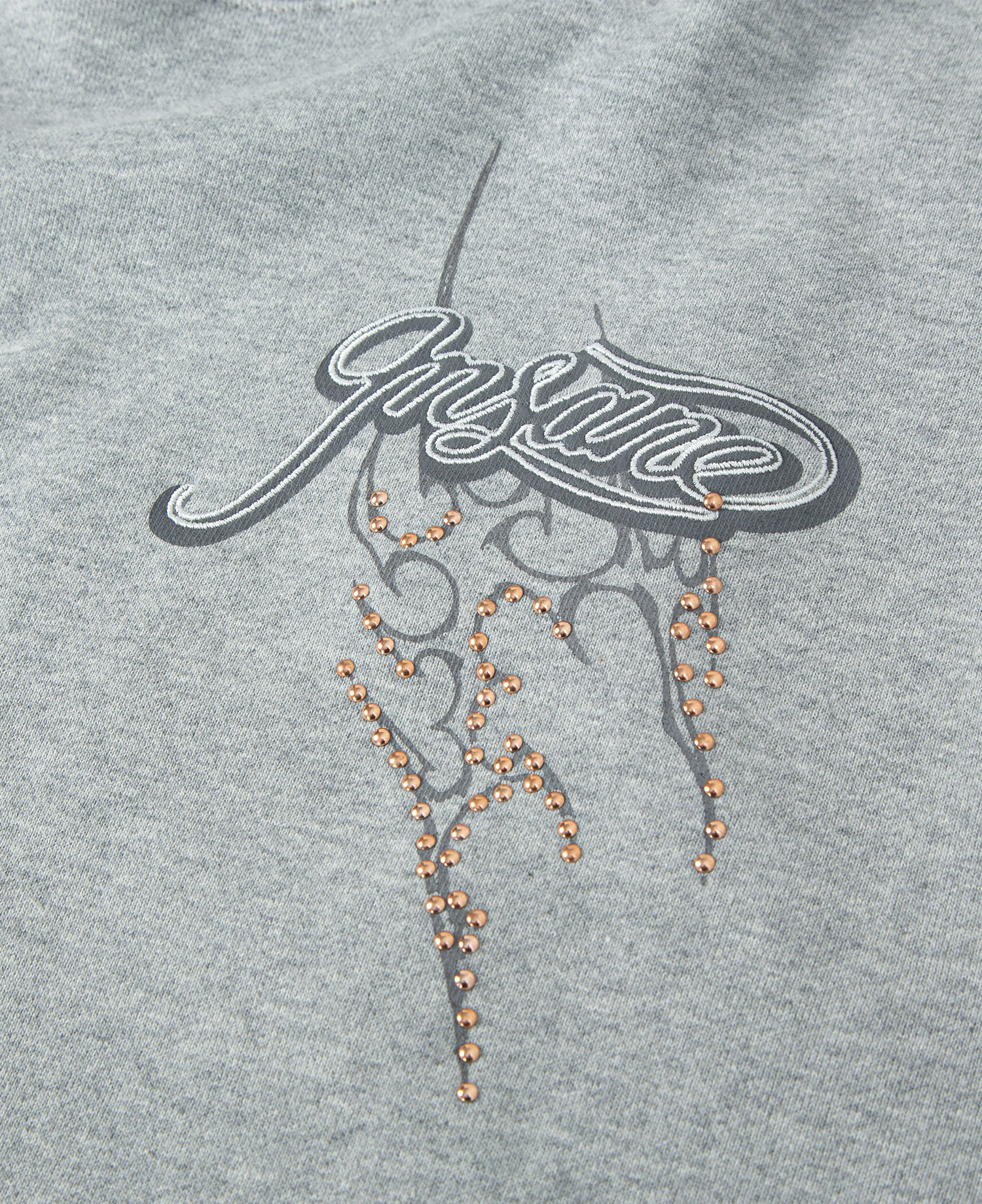 INSANE RHINESTONE HOODIE_MELANGE GREY