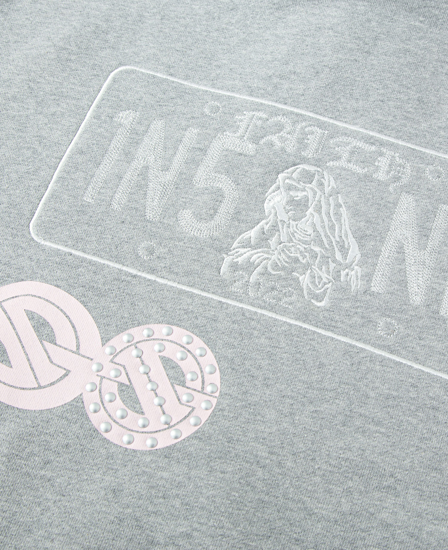INSANE RHINESTONE HOODIE_MELANGE GREY