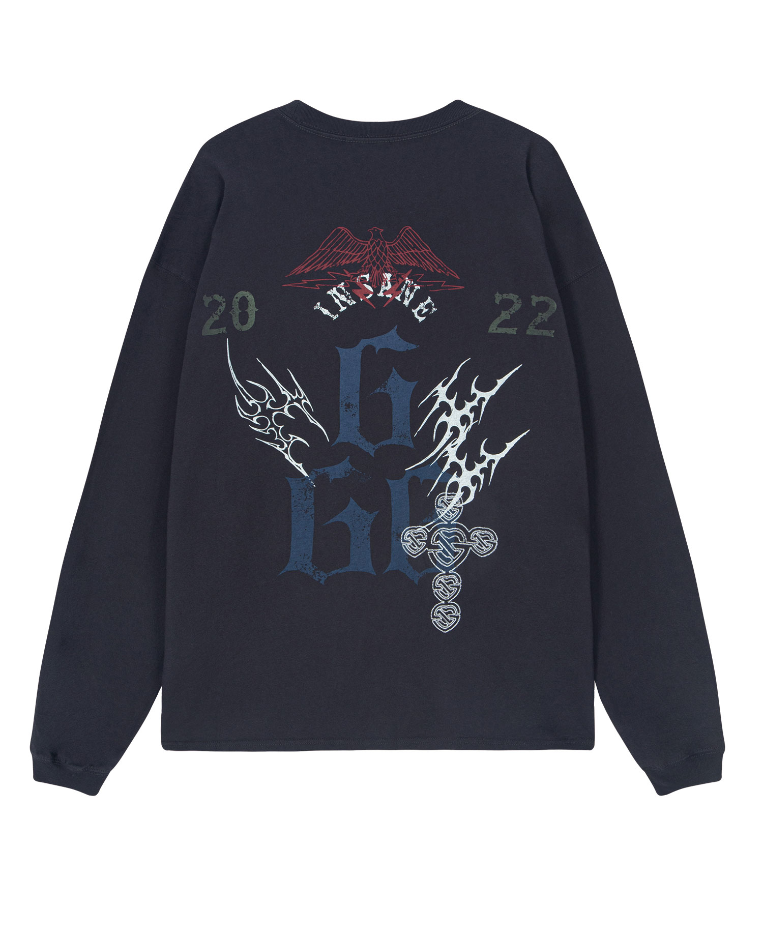 INSANE GRAPHIC POCKET LONG SLV_WASHED BLACK