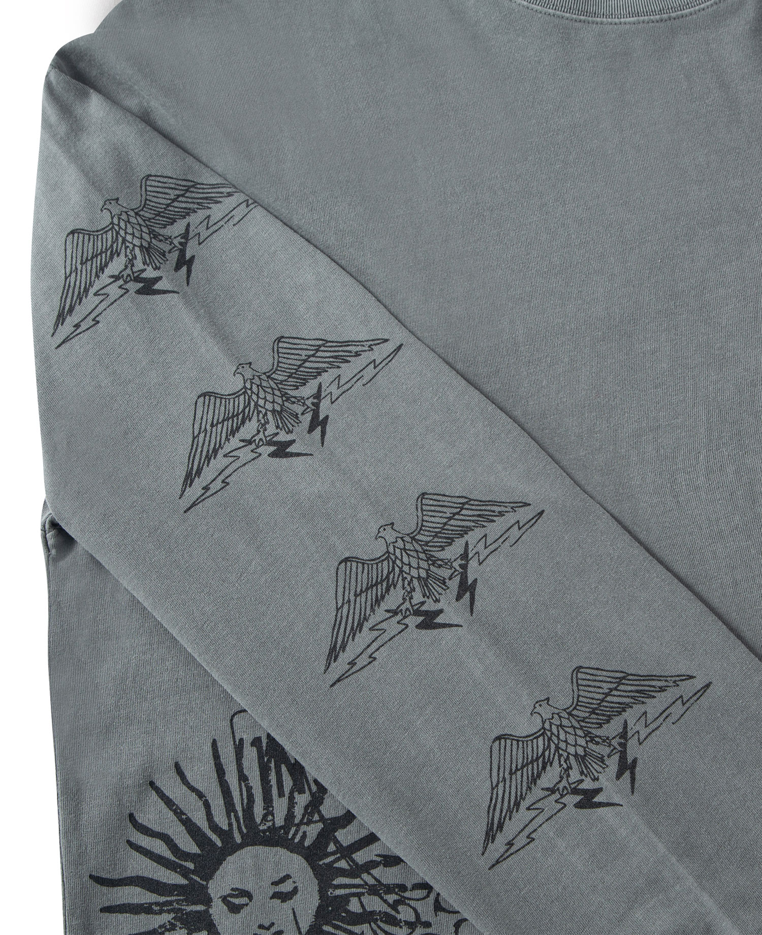 [EMPTY EXCLUSIVE] INSANE GRAPHIC POCKET LONG SLV_CHARCOAL
