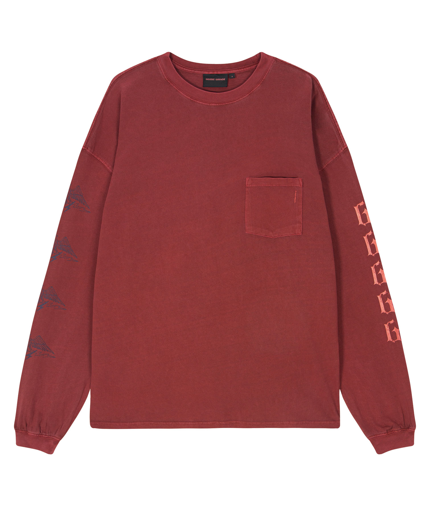 INSANE GRAPHIC POCKET LONG SLV_BURGUNDY